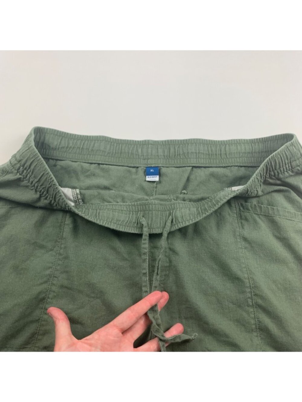 Old Navy Arugula Linen Blend High Rise Pull On Shorts XL - Picture 2 of 5